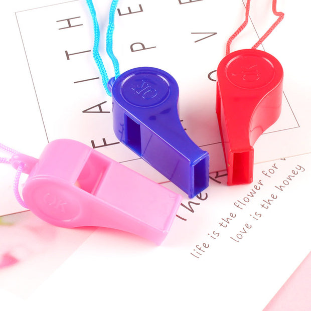 Colored plastic whistle sporting goods