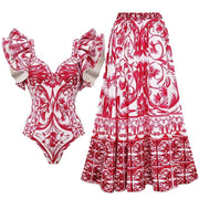Fashion Trend Women's Printed Wear One-piece Suit Swimsuit